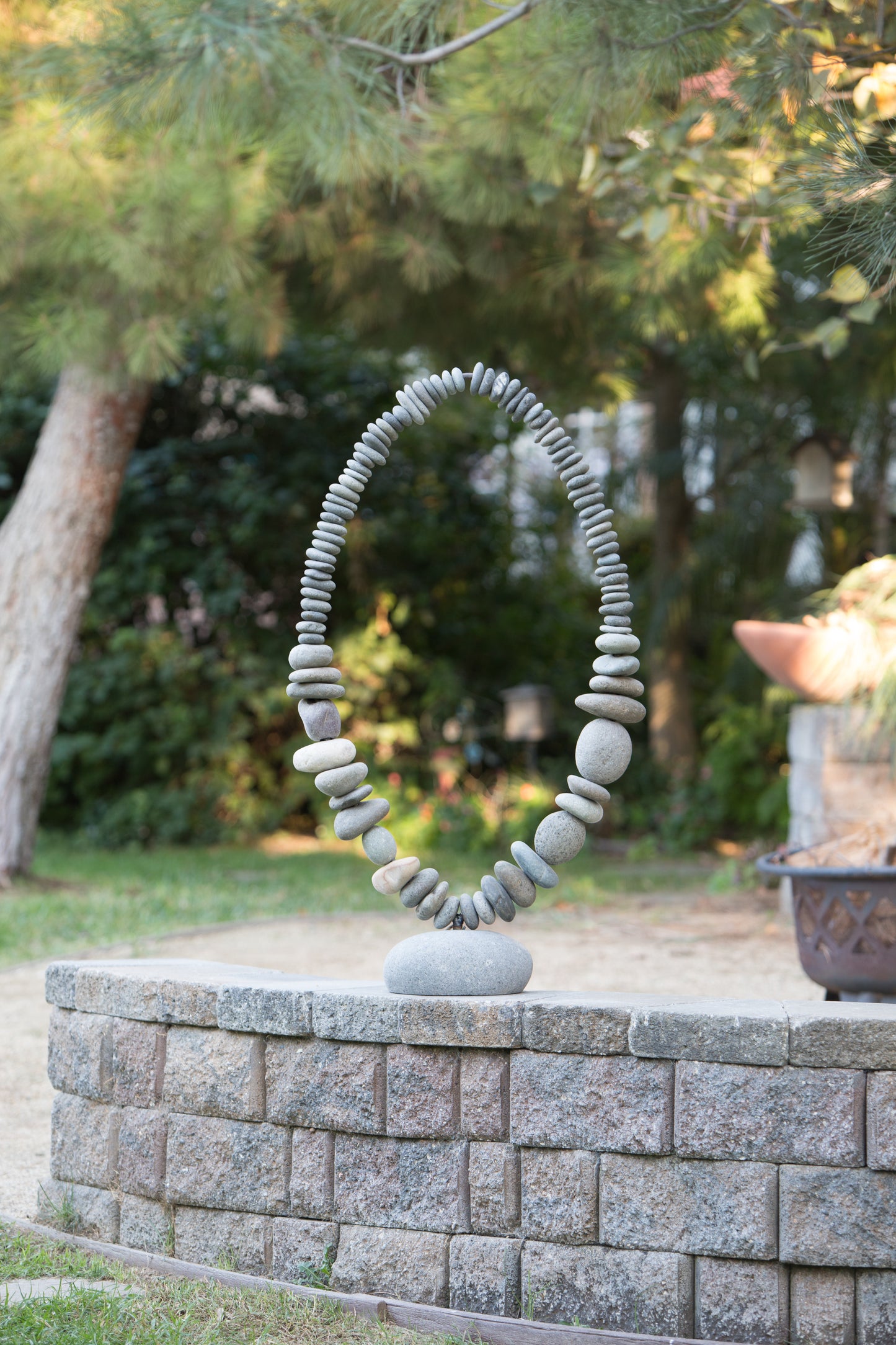 "Stein-Oval" aus Beach Pebbles