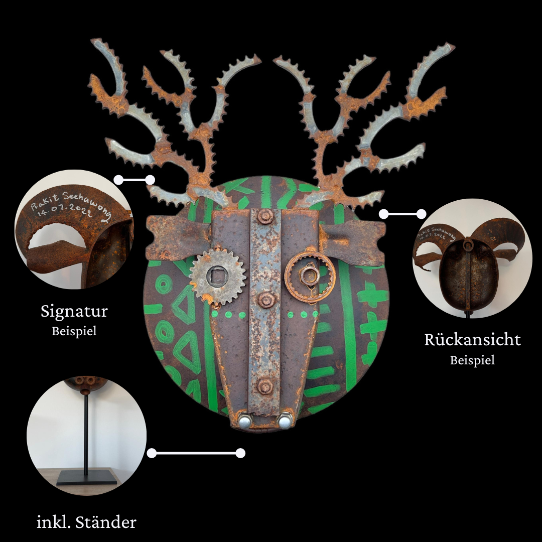 Eisen-Maske auf Ständer XL Nr.6