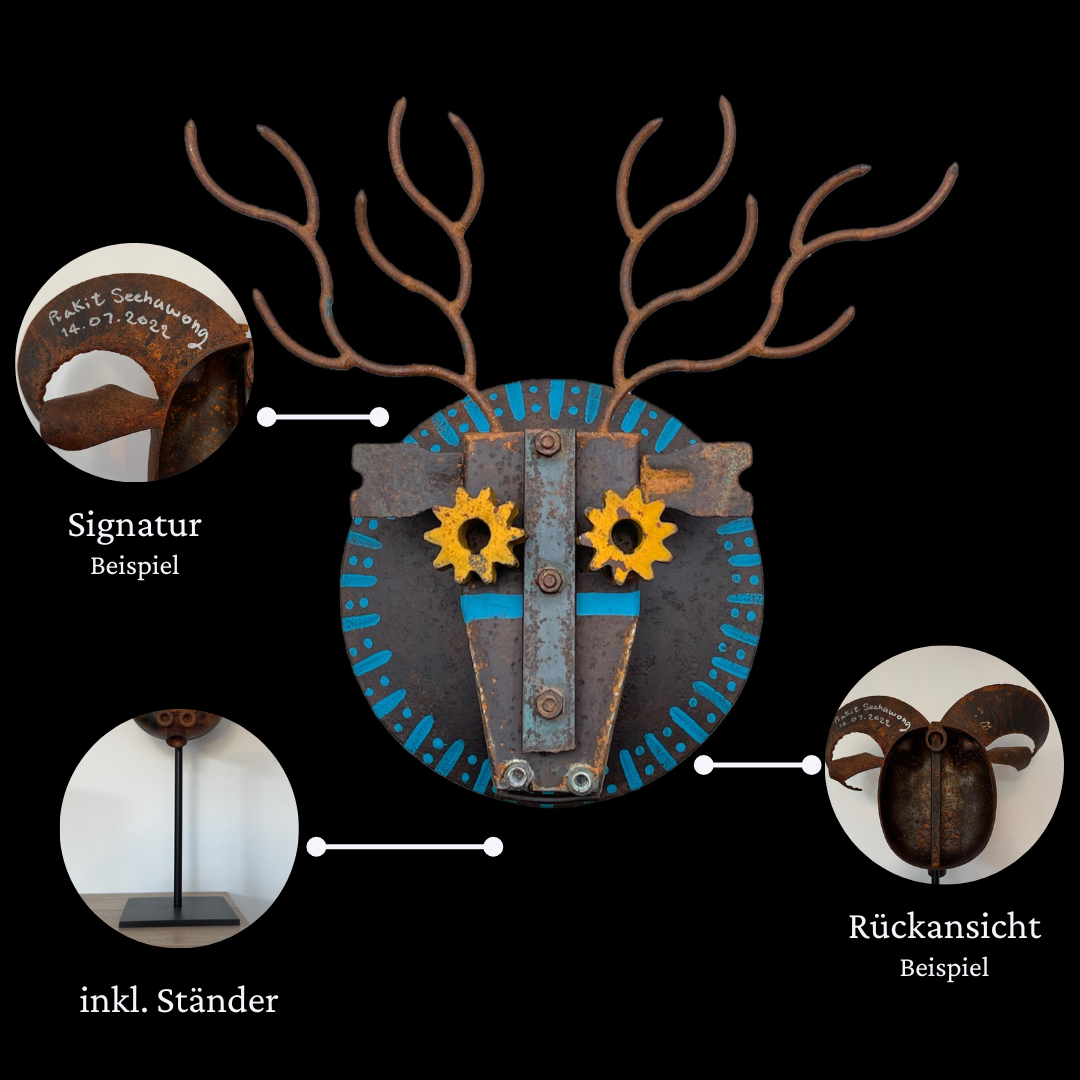 Eisen-Maske auf Ständer XL Nr.7